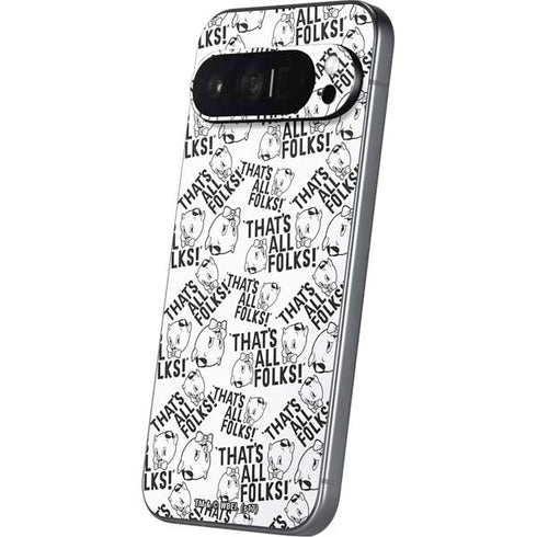 Looney Tunes Porky Pig Black and White Pixel 9 Pro XL Skin
